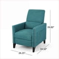 thumbnail image 6 of Recliners for Living Room, Mid Century Push-Back Fabric Recliner with Side Pocket, Rivet Accents & Birch Legs | Teal, 6 of 15