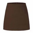 thumbnail image 4 of Kilaqueen Skirts for Women Double-Slit Zippered Solid Color Skirt with Built in Shorts Casual Office Work Business Skirts, 4 of 9