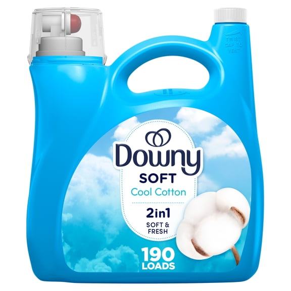 Downy Liquid Laundry Fabric Softener and Conditioner, Cool Cotton Scent, 140 fl oz, 190 Loads