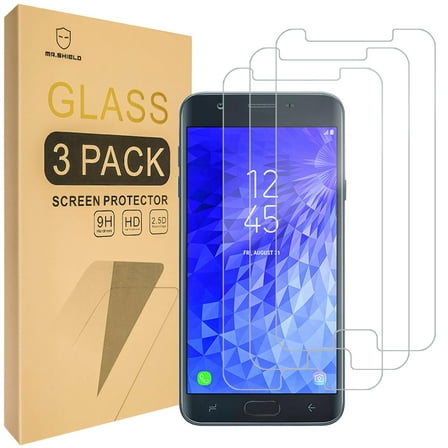 Mr.Shield Screen Protector compatible with Samsung (Galaxy J7 Crown 2018) [Tempered Glass] [3-PACK] [Japan Glass with 9H Hardness]