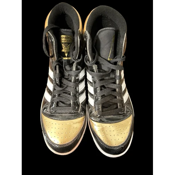 Adi - das Top Ten Black Gold Sneakers Men 9.5 – Retro 80s Streetwear Vibes