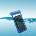 thumbnail image 4 of Ofertas Únicas 2 Pcs Bolsa Móvil Impermeable Azul Funda Impermeable Universal Compatible con Teléfono 4.53"x8.27", 4 of 6