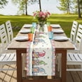 thumbnail image 4 of Table Runners 108 Inches Long Dress Scarves, Happy Easter Farmhouse Coffee/Dining/Kitchen Table Runner for Living Room, Funny Gnomes Rabbits Colorful Eggs Plaid 13x108 Inch, 4 of 9