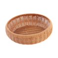 thumbnail image 3 of Cesta de almacenamiento de ratán de imitación, cesta de pan, contenedor de almacenamiento de decoración del hogar, para bocadillos, pan, encimera de 30 cm x 7 cm, 3 of 8