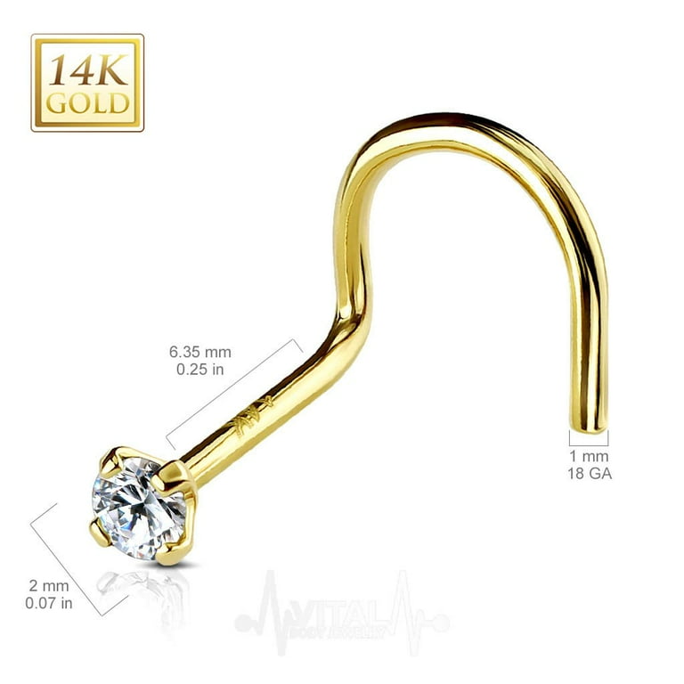 18g gold 2024 nose stud