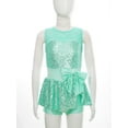 thumbnail image 3 of iEFiEL Kids Girls Sequins Ballet Dance Dress Bowknot Waist Jazz Costume Mint Green 10, 3 of 7