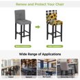 thumbnail image 5 of Sunflower Checkered Bar Stool Cover Set of 6, Black Buffalo Plaid Pastoral Flowers Stretch Bar Chair Cover, Removable Washable Pub Counter Stool Chair Slipcover for Kitchen Dining Room Pub Cafe, 5 of 9