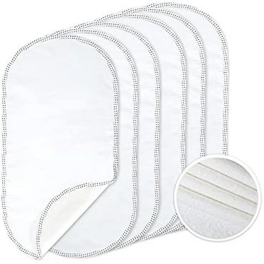 6PK Larger Softer Changing Pad Liners Waterproof, 24" x 12" Washable Reusable Flannel Cotton Changing Table Cover Liners Leakproof, Portable Baby Changing Mat for Boys Girls, White