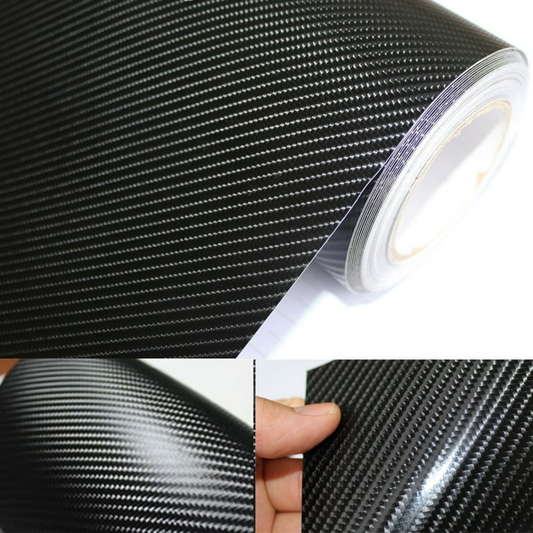 fup afbalanceret Do 10FT x 5FT 4D Premium Gloss Black Carbon Fiber Vinyl Wrap Bubble Free Air  Release 120"x60" - Walmart.com