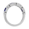 thumbnail image 2 of 0.60 Carat Diamond and Blue Sapphire Wedding Band Ring in 14K White Gold [1/10 Carat Diamond & 1/2 Carat Blue Sapphire], 2 of 6