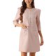 thumbnail image 1 of INSPIRE CHIC Vestido Mini Elegante de Cuello Redondo con Manga 3/4 para Mujeres, Estilo A-Line, Vintage, Fiesta, Color Rosa, 1 of 6