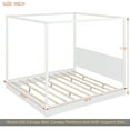 thumbnail image 4 of King Size Wood LED Canopy Bed ,Canopy Platform bed With Support Slats, No Box Spring Needed, White, 4 of 12