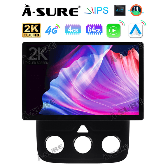 13 Inch 2K Touchscreen 8 Core Android 14 Car Radio Stereo for Dodge Ram 1500 2500 3500 2013-2018 Wireless CarPlay 4 64GB GPS WiFi Bluetooth 4G LTE DSP SWC USB