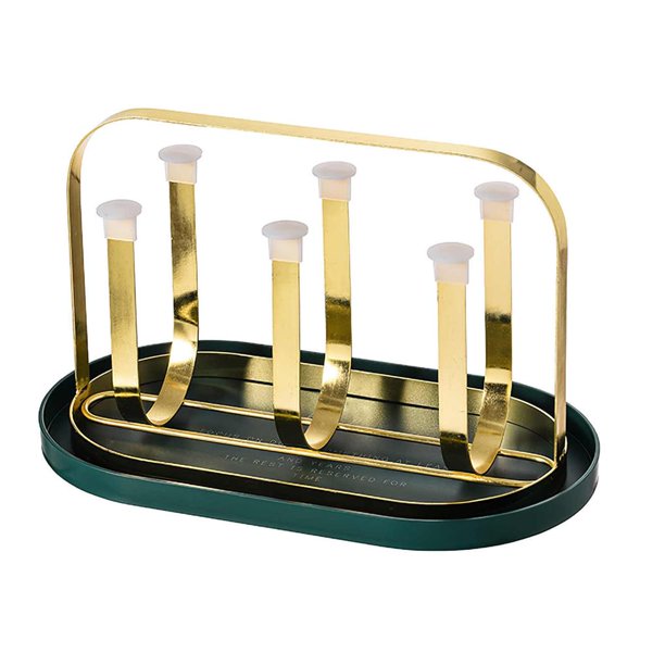 Naiovety Estante de secado de tazas con bandeja de drenaje Soporte de drenaje de tazas Soporte organizador de tazas fácil de usar Durable Multifuncional Almacenamiento y organización del hogar Naiovety HA012969-00