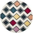 thumbnail image 2 of Safavieh Hollywood Ronni Geometric Area Rug, Ivory/Peacock Blue, 6'7" x 6'7" Round, 2 of 8