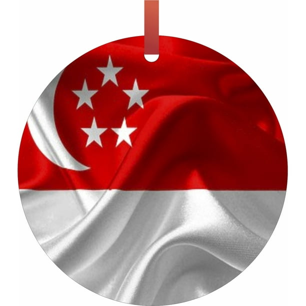 Singapore Flag Hanging Round Shaped Tree Ornament Flat Double Sided Holiday Christmas Tm Made In The Usa Walmart Com Walmart Com