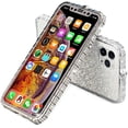 thumbnail image 3 of iphone Case Glitter Bumper Frame Case Luxury Bling Diamond Crystal Rhinestone Sticker Protective Electroplate Aluminum Metal Edge Bumper Case, iphone 12mini, Silver, 3 of 9