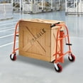 thumbnail image 4 of Manual Furniture Move Tool, 1300 lbs Capacity Heavy Duty Moving Tool Set, Crate Mover with 6 Inch PU Swivel Casters, 12-inch Lift Height Machinery Mover Pake Moving Dolly for Sofas Wardrobes (Orange), 4 of 8