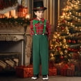 thumbnail image 2 of XIMIN Baby Boy Christmas Outfits Gentleman Style Xmas Clothes Red Plaid Shirt with Green Suspenders Long Pants and Bow Tie Set Wedding Dress Suits, 2 of 8