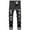 Black, variant on Jacenvly Men'S Pants Denim Long Skinny Pants Mid Waisted Ripped Hole Pocket Plain Trousers for Men High-End Stretch Nostalgic Frayed Slim-Fit Jeans