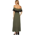thumbnail image 3 of Romeo and Juliet Couture OLIVE/BLACK Off Shoulder Lace Trim Long Dress, US Small, 3 of 3