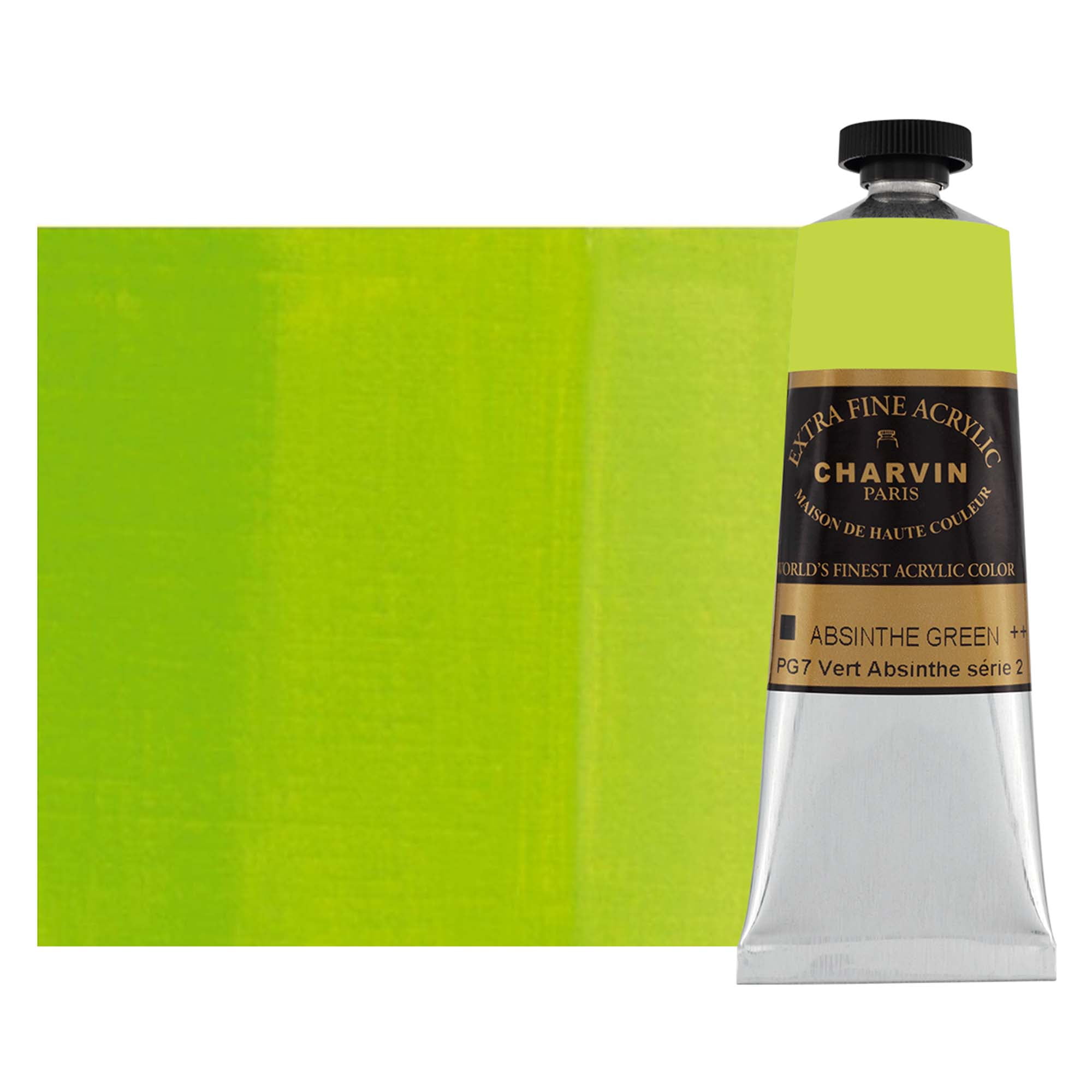 Charvin Extra Fine Professional Artist Acrylic Paint Colors, Nature Themed Hues, 60ml Absinthe Green