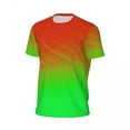 thumbnail image 5 of T Shirt For Men Gym T-Shirt For Men Two Tone Hip Hop Green Orange Striped Beach Tees O Neck Streetwe, 5 of 7