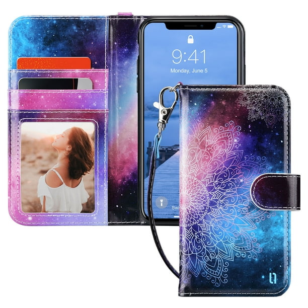 iPhone XR Case, iPhone XR Wallet Case, ULAK Floral Credit Card Slot ID
