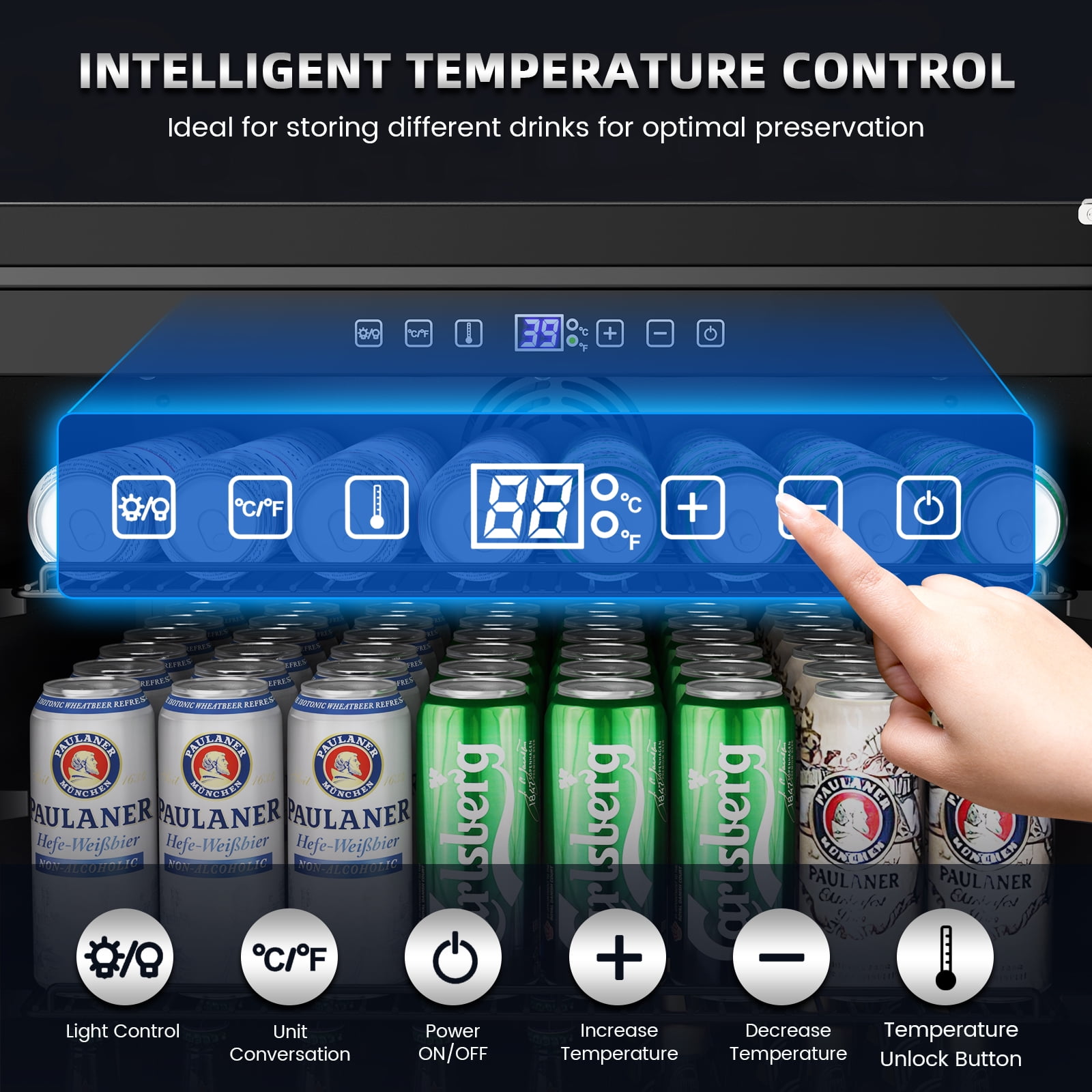 Outdoor Beverage Fridge 24 Inch, Weather Proof Durable Stainless Steel Beverage Cooler