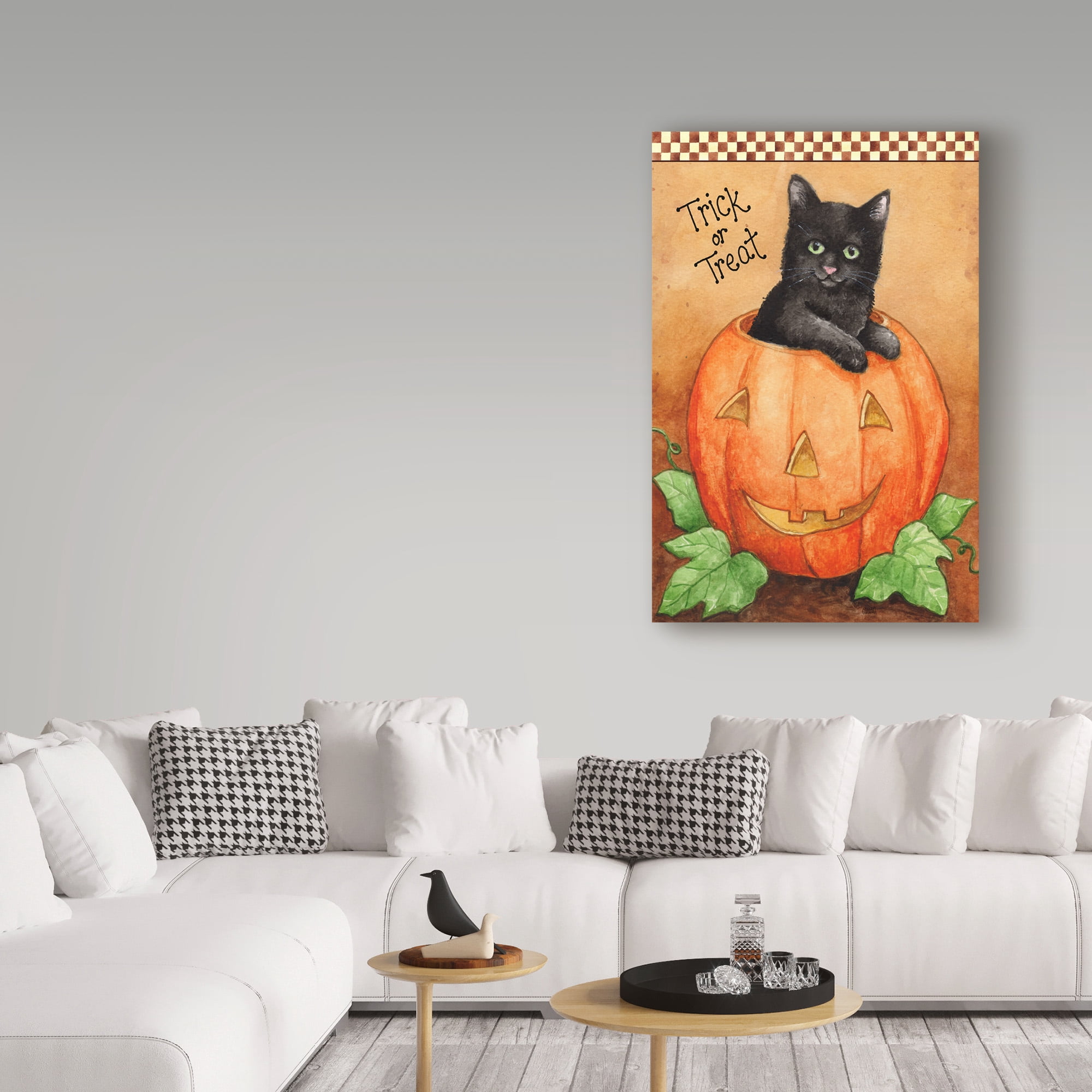 Trademark Fine Art 'Trick Or Treat Black Cat' Canvas Art by Melinda Hipsher