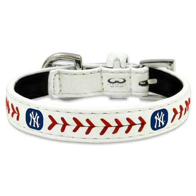 New York Yankees Classic Baseball Leather Pet Collar, Toy Size