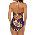 thumbnail image 3 of Tool Eye Women's Swimwear Strap One Piece Backless Tummy Control V Neck Swimsuit Summer Beach Vacation Bathing Suit, 3 of 7