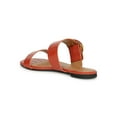 thumbnail image 3 of Women's Crocodile Embossed Double Strap O Buckle Slide Flat Sandals 19698, 3 of 6