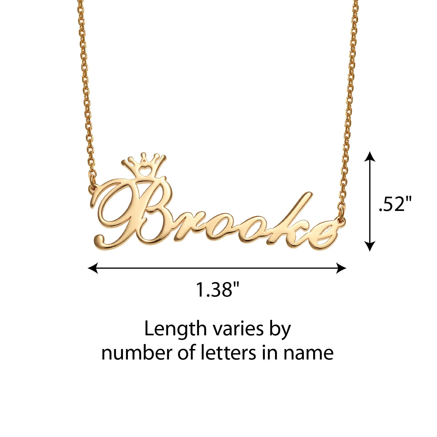 - Personalized Girls Sterling Silver or Gold over Silver Princess Script Name Necklace