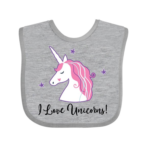 Inktastic Unicorn Girls Cute Fantasy Girls Baby Bib