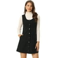 thumbnail image 1 of Vestido de pana Allegra K Negro XL para mujer, 1 of 6