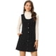 thumbnail image 1 of Vestido de pana informal con cuello redondo y botones para mujer Negro L, 1 of 6