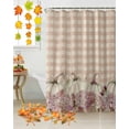 thumbnail image 3 of Fall Thanksgiving Shower Curtain Set ，Waterproof Fabric Shower Curtains Pumpkin Hydrangea Pink Plaid Linen Shower Curtains for Bathroom,Bathroom Decor 72"x72", 3 of 7