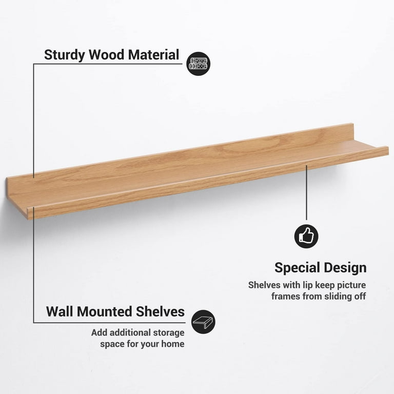 Dreamland Picture Ledge Shelf For Wall, Floating Shelves Set Of 2, 4