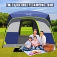 thumbnail image 2 of Tienda de campaña para 6 personas/instantánea para camping, resistente al viento, familia de 60 segundos/fácil instalación, tienda de campaña con mosca superior, doble capa, 4 ventanas de malla grandes, 2 puertas de malla, proporciona 2 alfombrillas de puerta para camping, tienda de campaña de 10 x 9 x 78 pulgadas de alto BWKJ Otros Deportes y Recreación, 2 of 3