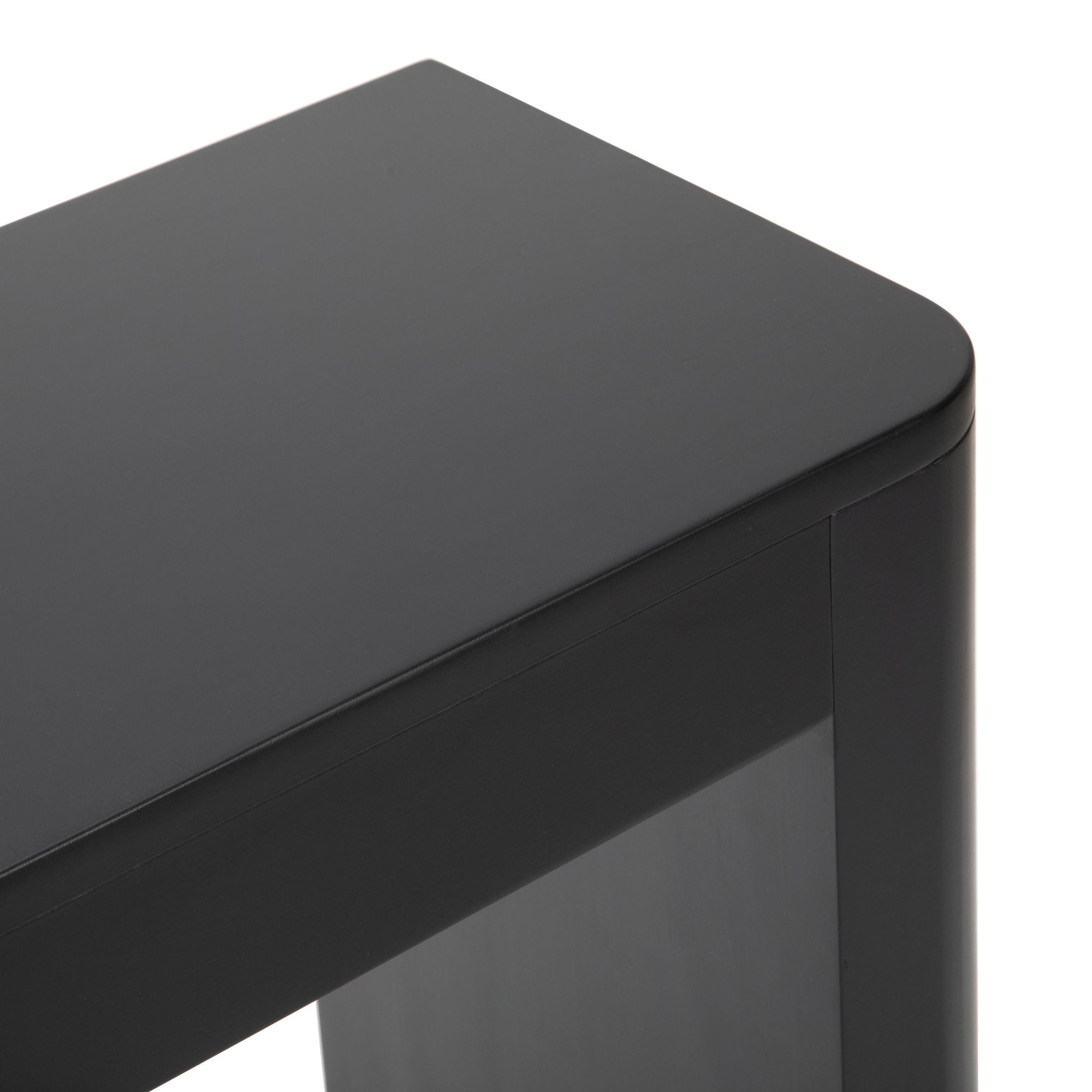 Plank+Beam 56" Solid Wood Console Table, Conture Rounded Edge Sofa Table, Narrow Entryway Table, Console Tables for Entryway, Black