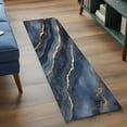 thumbnail image 3 of 2'x6' Rug Runners for Hallways Kitchen, Navy Blue Marble Non Slip Entryway Beside Floor Carpet Runner, Modern Abstract Contemporary Washable Laundry Room Bedroom Throw Rugs Mat for Family Pet, 3 of 8