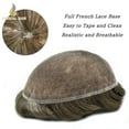 thumbnail image 4 of Lyricalhair Toupee for Men Full Lace Hairpieces Human Hair Replacement System 8"X10" Transparent Lace Mens Toupee Human Hair Units for Man Bleached Knots Male Hair Prosthesis, 4 of 7