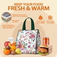 thumbnail image 5 of Pioneer Flower Floral Print Pattern Insulated Lunch Bag for Women & Adults,Large Portable Soft Cooler Lunch Bag,Thermal Food Storage Tote with Pearl Cotton,8.66L,8.75x5.75x9.5 Inch, 5 of 6