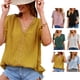 thumbnail image 5 of Top De Encaje De Verano,Camiseta De Manga Corta Para Mujer Top De Encaje De Verano Camiseta Con Cuello En V De Verano Innovación Moderna, 5 of 7