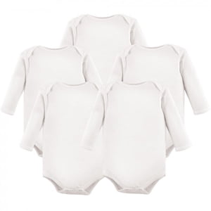 Hudson Baby Cotton Long-Sleeve Bodysuits 5-Pack