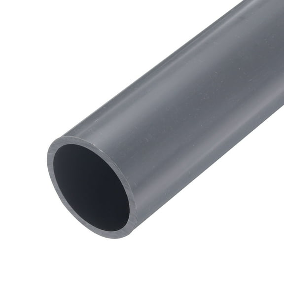 Rigid Round Pipe 42.6mm ID 50mm OD 9" Length Light Grey High Impact for Water Pipe, Crafts, Cable Sleeves