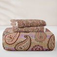 thumbnail image 5 of jejeloiu Vintage Paisley Quilt Full,Muted Print Full Bedspread Sets For Adults,Pastel Beige,3 Pieces, 5 of 7