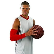 Mueller Performance Sleeve, Red, One Size Fits Most, Left or Right Arm, 1 Sleeve