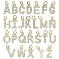 thumbnail image 1 of Uxcell 26 Pack 0.1" Encanto de Letra de Rhinestone A-Z para Pulseras/Brazaletes Dorado, 1 of 7